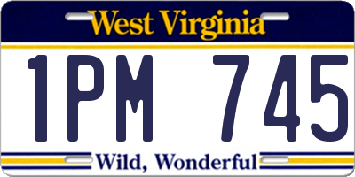 WV license plate 1PM745