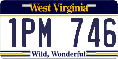 WV license plate 1PM746