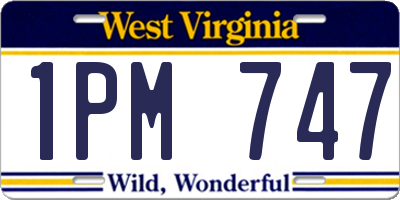 WV license plate 1PM747