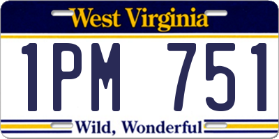 WV license plate 1PM751
