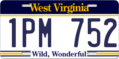 WV license plate 1PM752