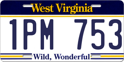 WV license plate 1PM753