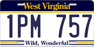 WV license plate 1PM757