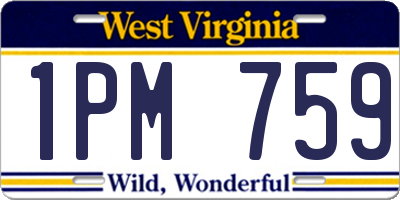 WV license plate 1PM759
