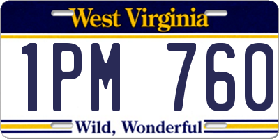 WV license plate 1PM760