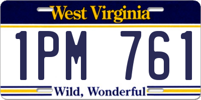 WV license plate 1PM761