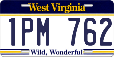 WV license plate 1PM762