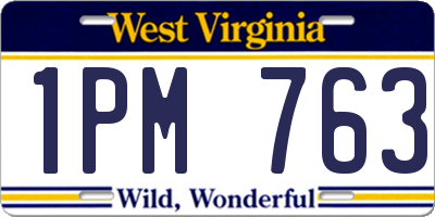 WV license plate 1PM763