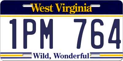 WV license plate 1PM764