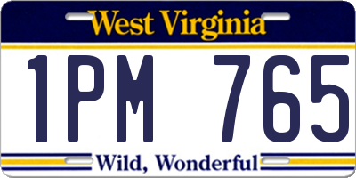 WV license plate 1PM765