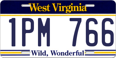 WV license plate 1PM766
