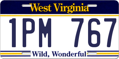 WV license plate 1PM767