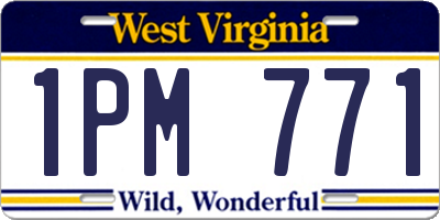 WV license plate 1PM771