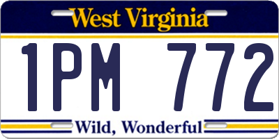 WV license plate 1PM772