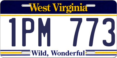 WV license plate 1PM773