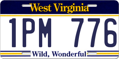 WV license plate 1PM776