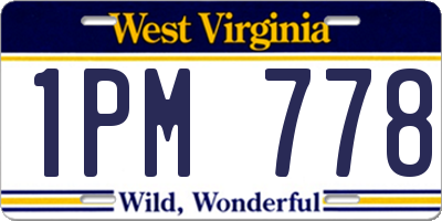 WV license plate 1PM778