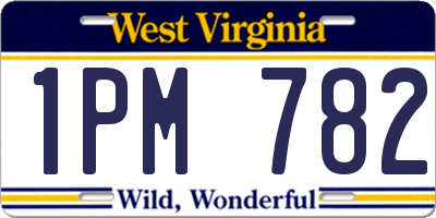 WV license plate 1PM782