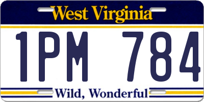 WV license plate 1PM784