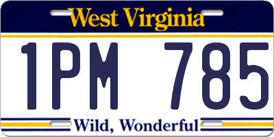 WV license plate 1PM785