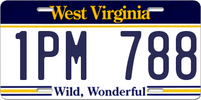 WV license plate 1PM788