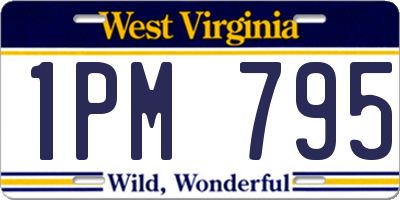 WV license plate 1PM795