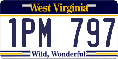 WV license plate 1PM797