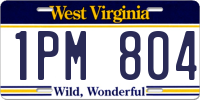 WV license plate 1PM804