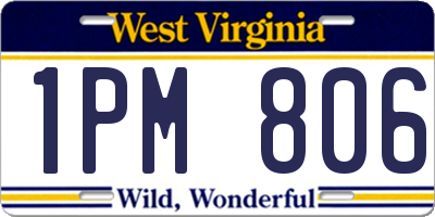 WV license plate 1PM806