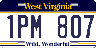 WV license plate 1PM807