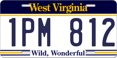 WV license plate 1PM812