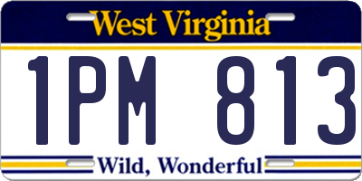 WV license plate 1PM813