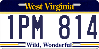 WV license plate 1PM814