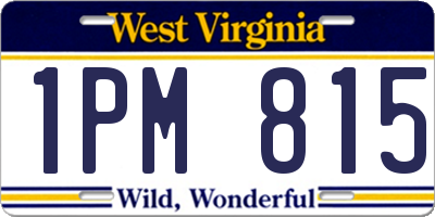 WV license plate 1PM815