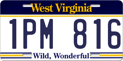 WV license plate 1PM816