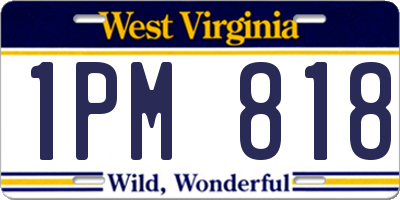 WV license plate 1PM818
