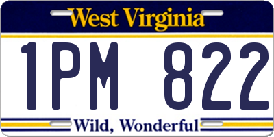 WV license plate 1PM822