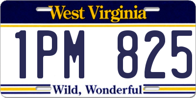 WV license plate 1PM825