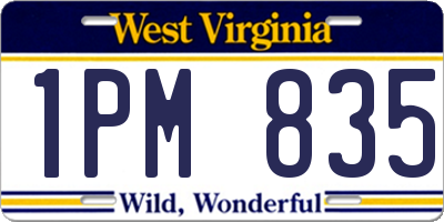WV license plate 1PM835