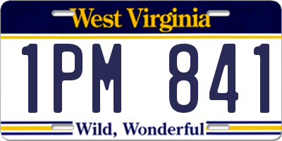 WV license plate 1PM841