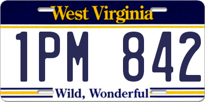 WV license plate 1PM842