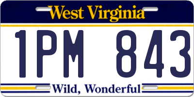 WV license plate 1PM843