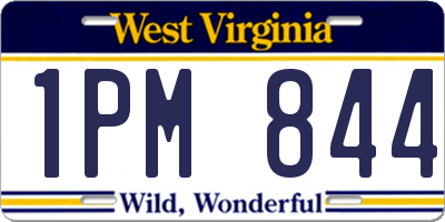 WV license plate 1PM844
