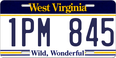WV license plate 1PM845