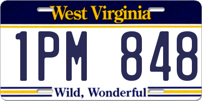 WV license plate 1PM848