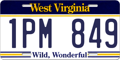 WV license plate 1PM849