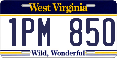 WV license plate 1PM850