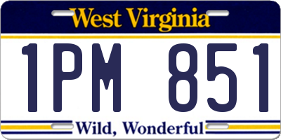 WV license plate 1PM851