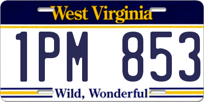 WV license plate 1PM853
