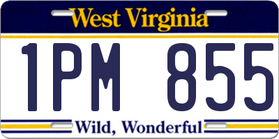 WV license plate 1PM855